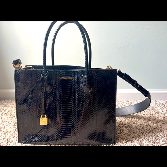 Michael Kors | Bags | Michael Kors Genuine Snake Skin Tote With ...